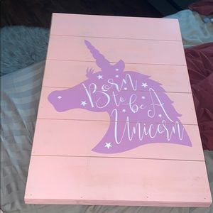 Wood unicorn canvas. “Born to be a unicorn”